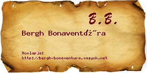 Bergh Bonaventúra névjegykártya